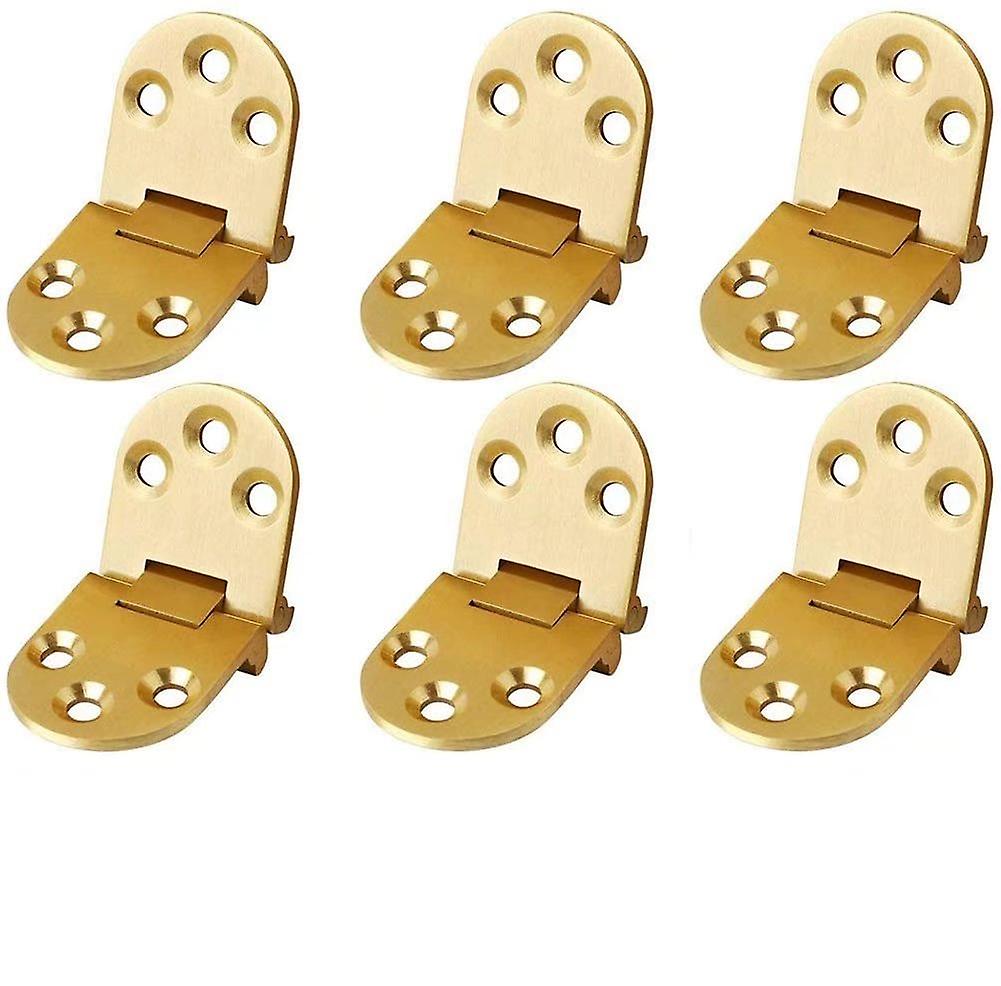 6pcs Flat Folding Cabinet Door Tanble Hinges,sewing Machine Table;zinc Alloy Folding Flip Hinge,flip Top Hinge With Screws,gold80*30mm