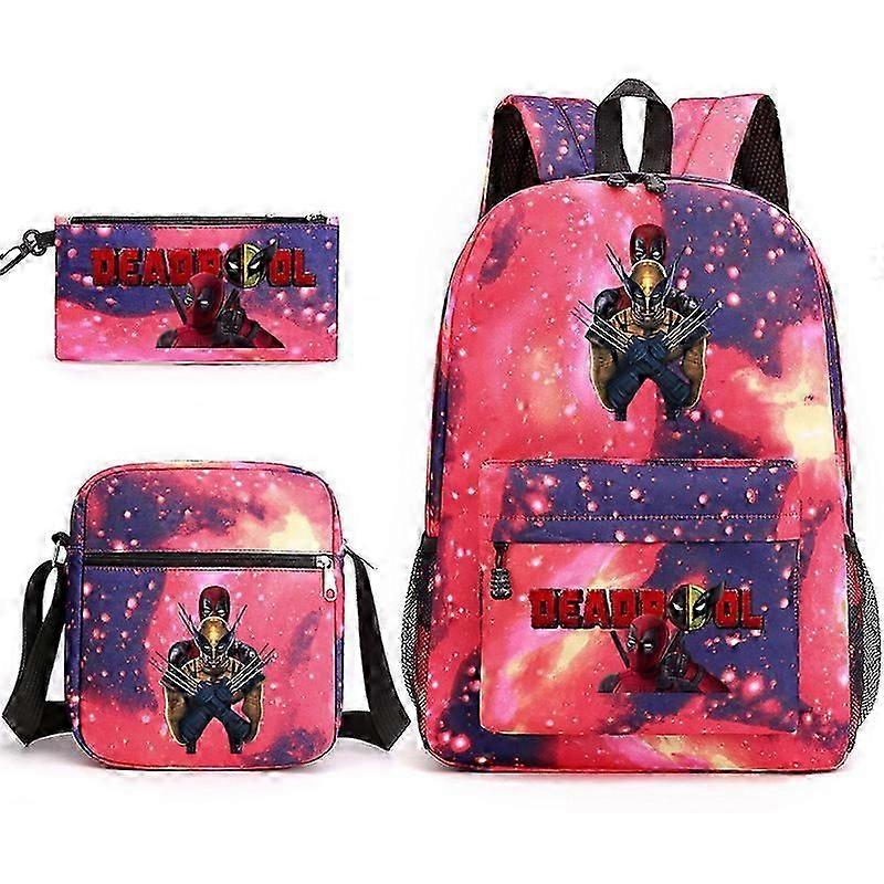 Deadpool & Wolverine School Bag Backpack Pencil Case Shoulder Bag Three-piece Set _34
