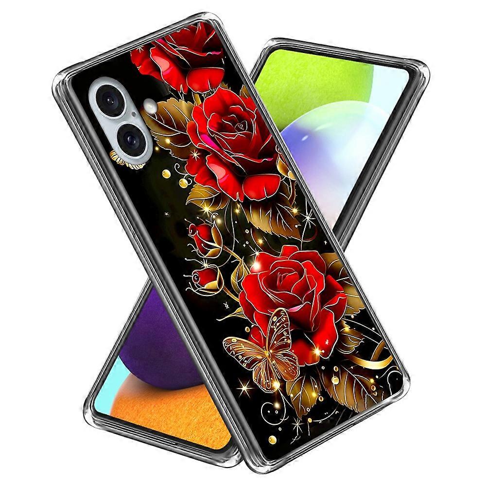 For iPhone 16 Plus Case IMD Pattern Printing TPU Shockproof Phone Cover