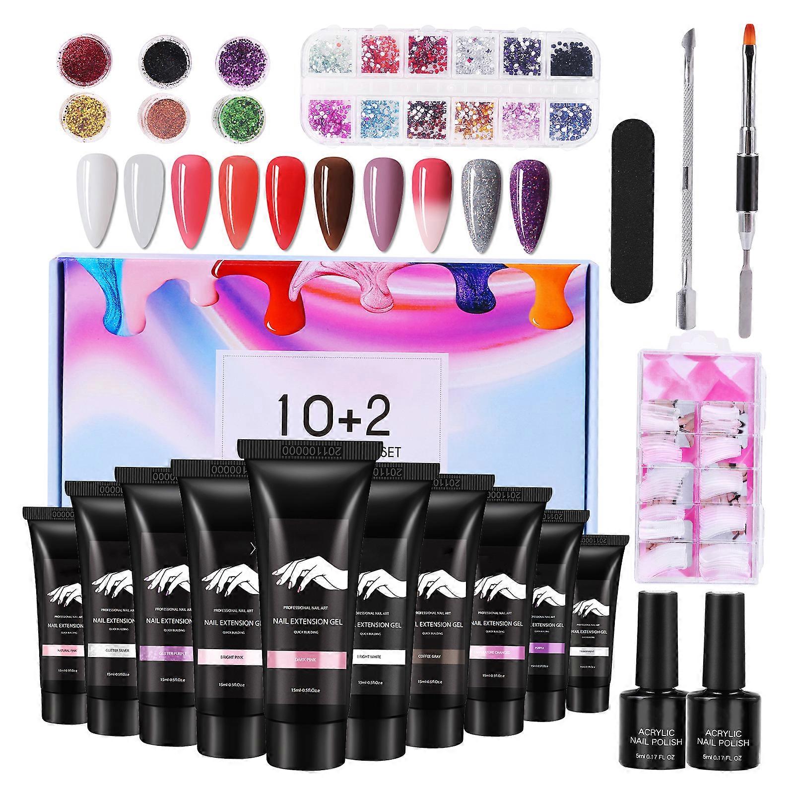 Nail gel set including 10 colors, suitable for beginners