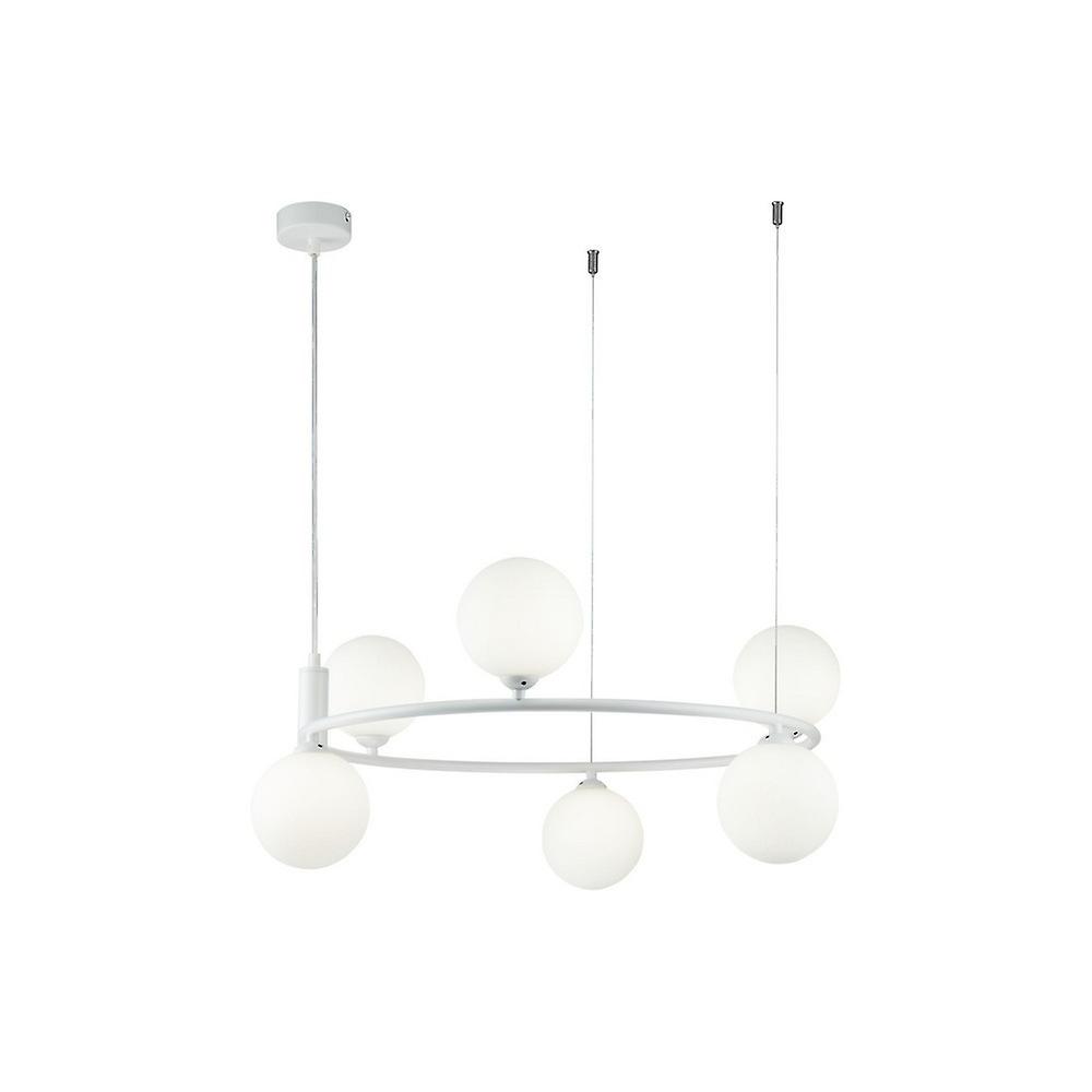 Ring Ceiling Pendant Lamp White, 6 Light, G9