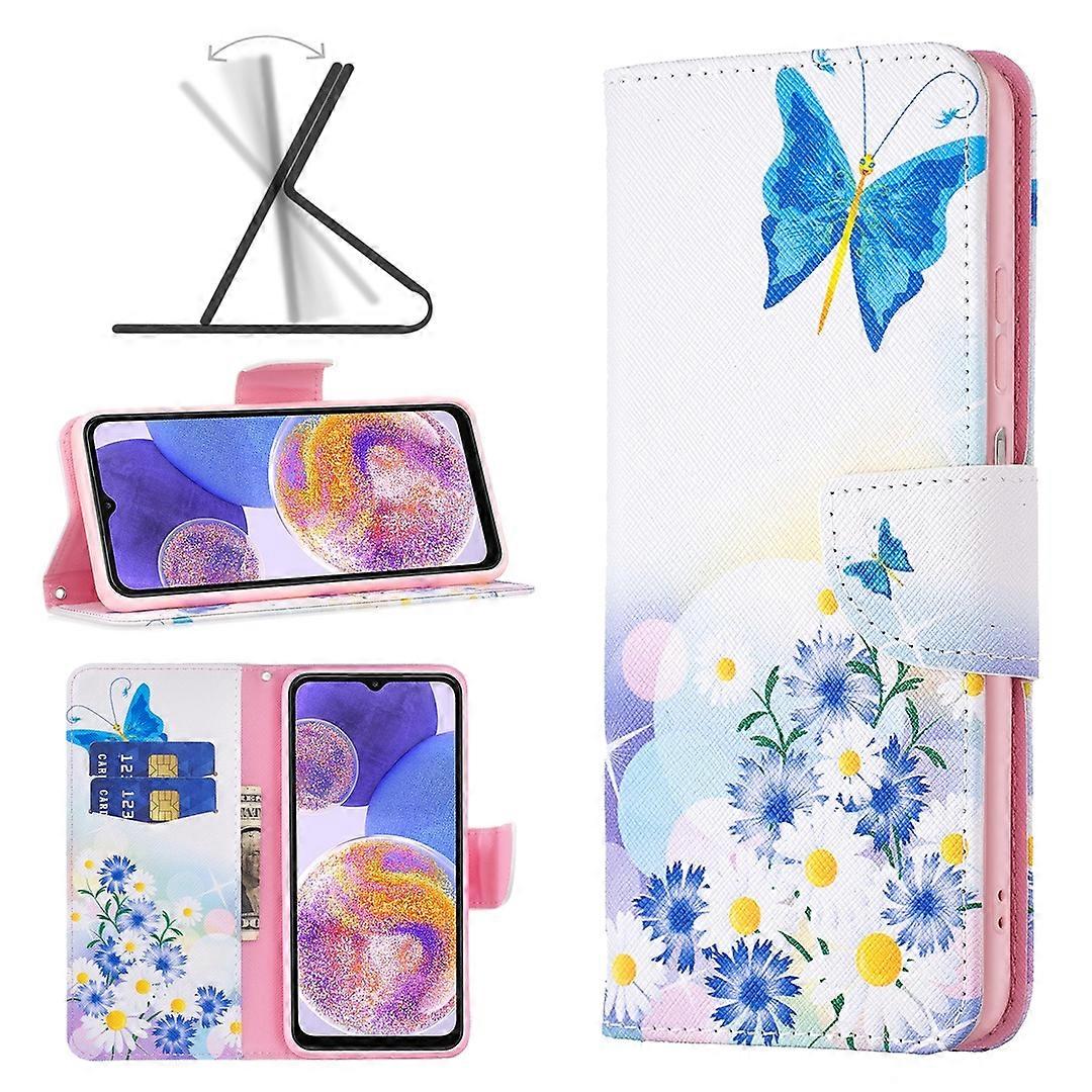 For Samsung Galaxy A23 5G Colored Drawing Pattern Leather Phone Case