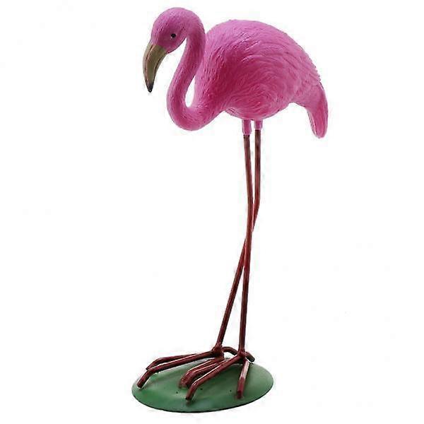 2x Rose Red Flamingo Statues Looking Down Great for Decorate Your Garden