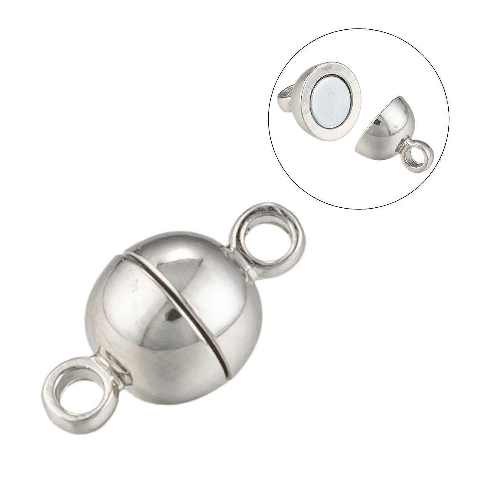 20Set Rack Plating Brass Magnetic Clasps with Loops N45 Grade Strong Magnet Jewelry Findings
