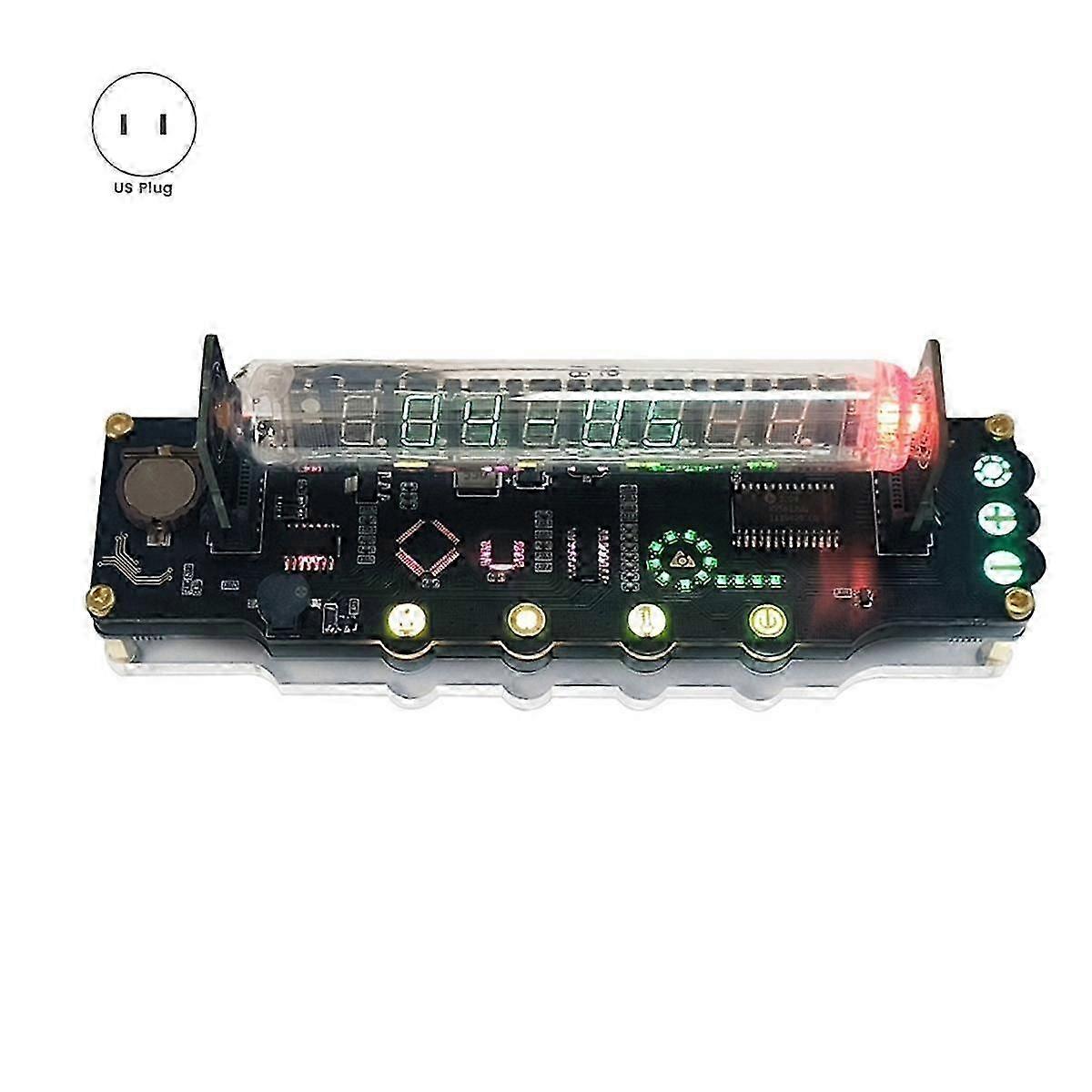 RGB Luminous Tube Clock DIY LED Fluorescent Tube Clock Art and Technology Table Decoration -Nixie T