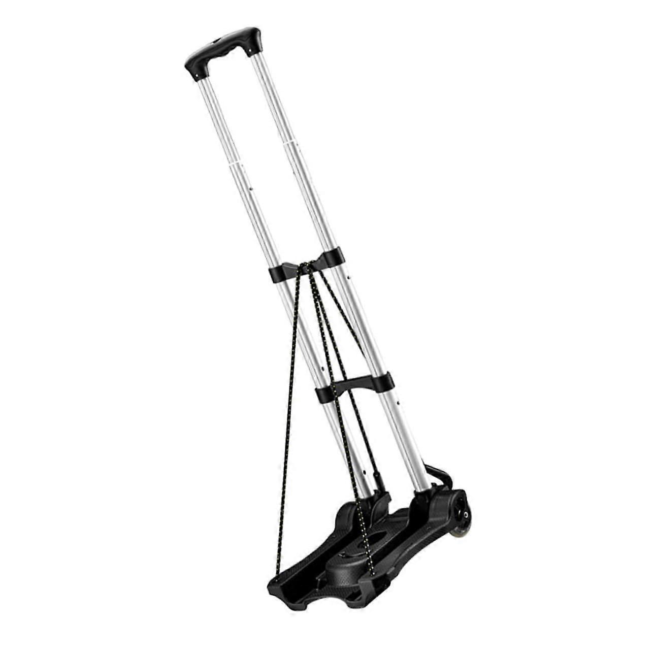 Moving Trolley Cart with Wheels Foldable Travel Utility Cart Black Aluminum Alloy