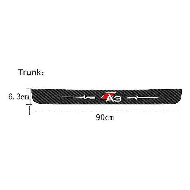 Car Rear Trunk Doorsill Decals Suitable for A3 Logo Door Threshold Anti Scratch Stickers Scuff Scratch Decor Strip Car Interior