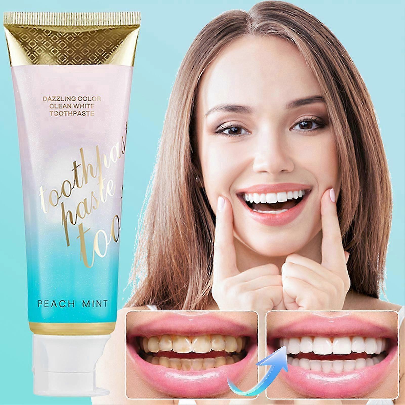 2PCS Radiant Whitening Toothpaste, Niacinamide Intensive White Toothpastes, Nicotinamide White Toothpastes, Freshening Breath
