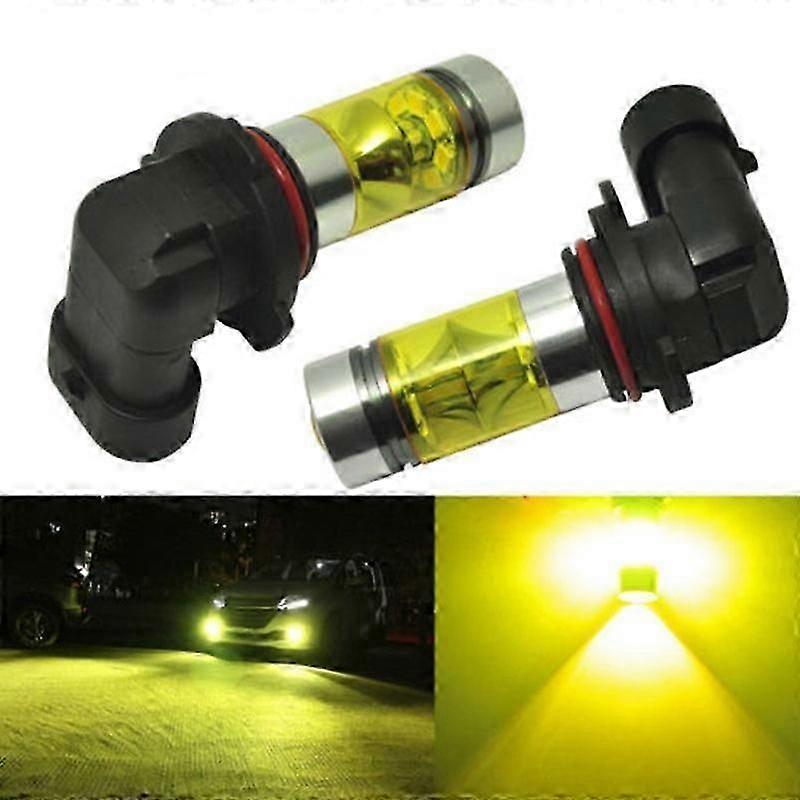 New 2x 9005 H10 9145 3000K Yellow 100W LED Headlight Bulbs Kit Fog Light