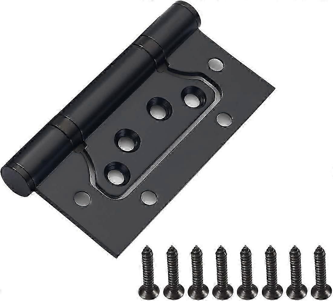 4x Stainless Steel Hinges, 4 Inch Rectangular Leaf 100mm Door Hinges, Black