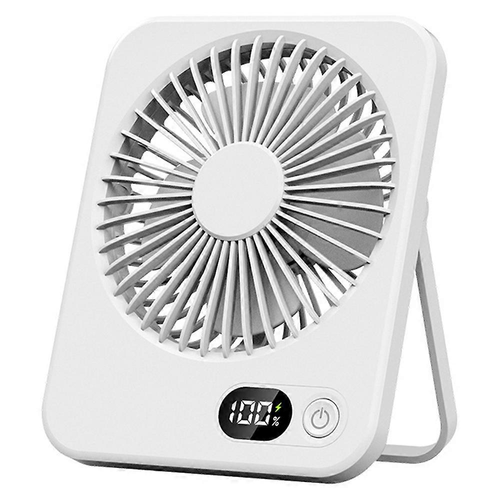 Ultra Thin Desktop Fan Digital Display 5 Speeds Adjustable Cooling Fan with Foldable Stand