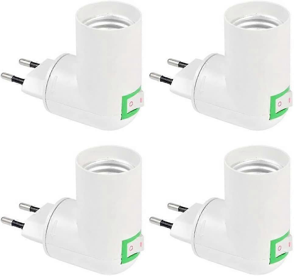 E27 Socket with Wireless Switch, E27 Lamp Socket Without Cable, E27 Lamp Holder, 4 Pieces E27 Bulb Light Holder