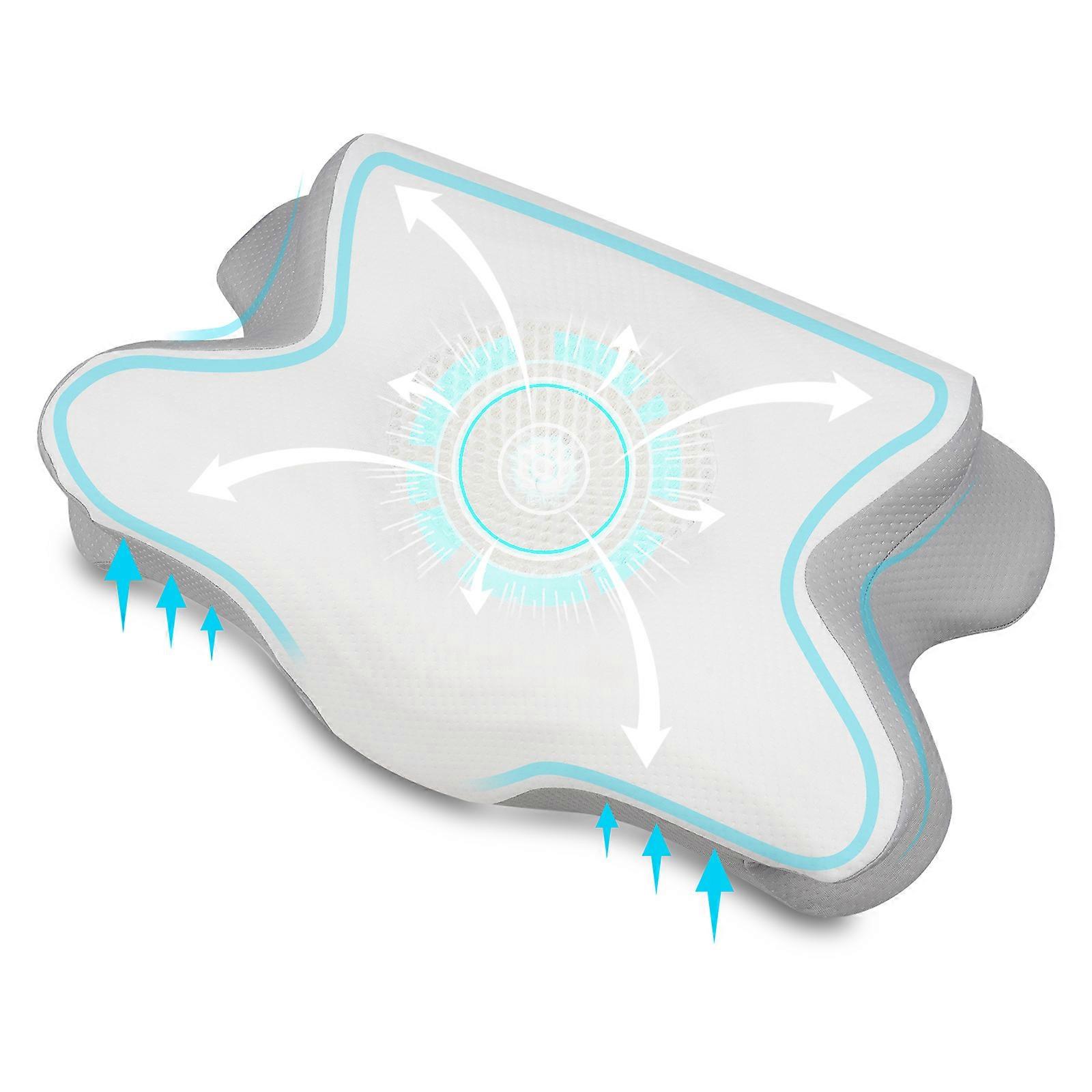 Cervical Pillow for Neck Pain Relief Contour Memory Foam Ergonomic Neck Support Pillows for Side Back Stomach Sleepers with Breathable Pillowcase