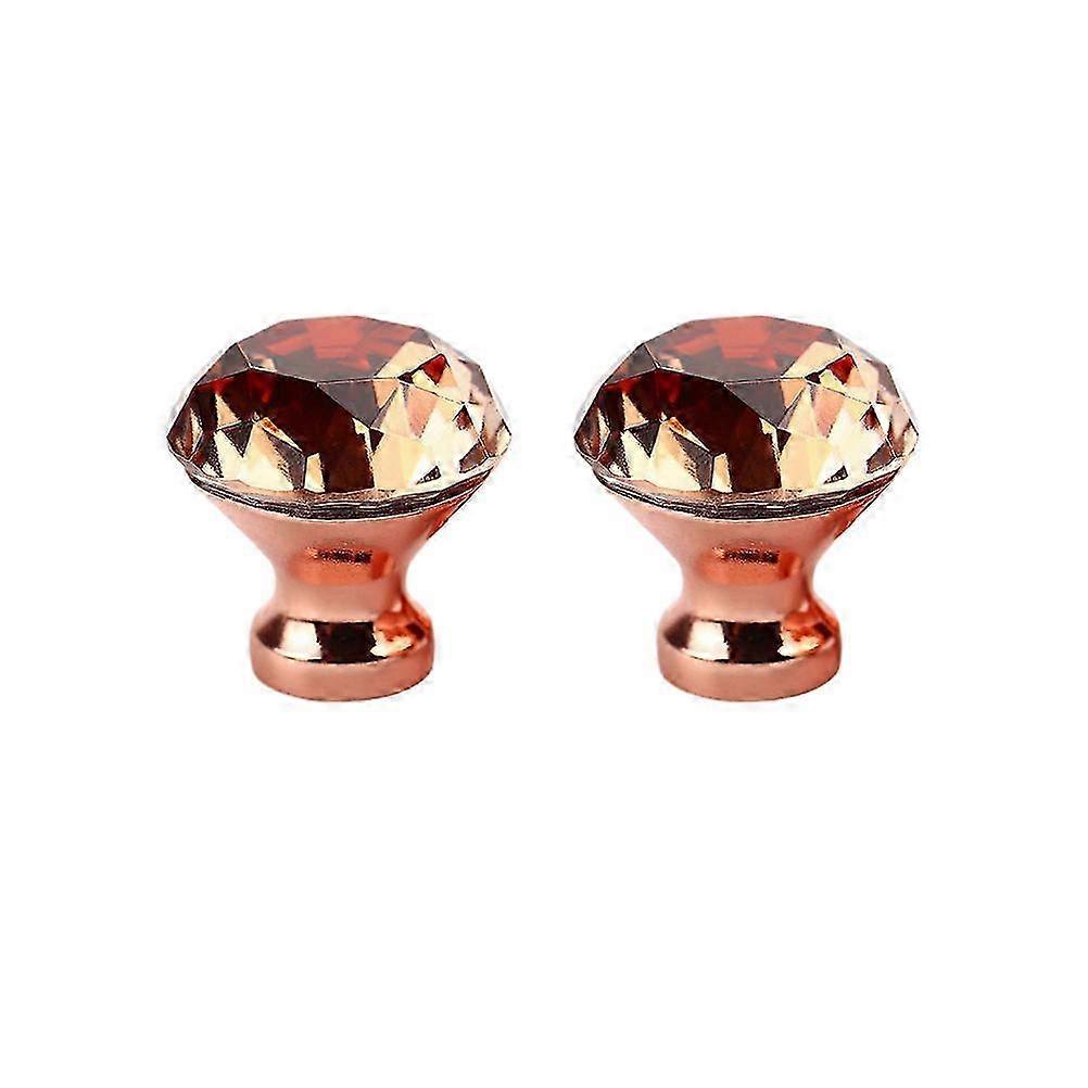 2pcs Diamond Shape Design Crystal Glass Knobs Cupboard Pulls Drawer Knobs Kitchen Cabinet Handles Fu