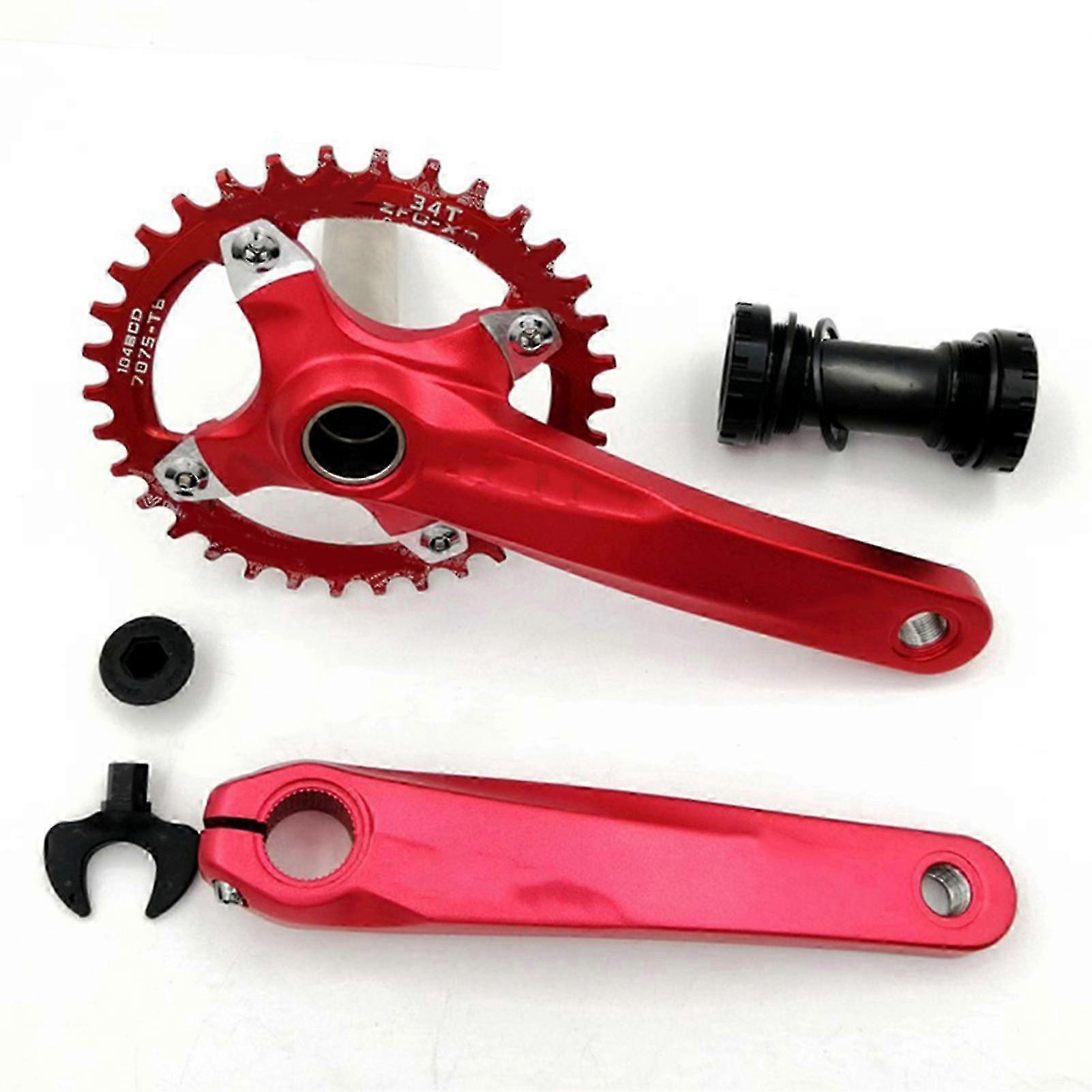 Hollow Integrated Crankset for Mountain Bikes, Single Speed Chainwheel Compatible with 8, 9, 10, and 11 Speed Systems