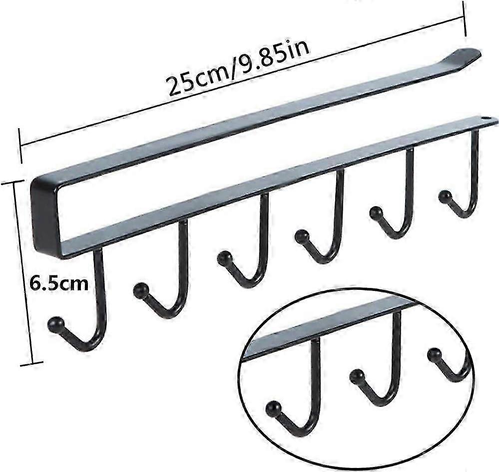 2パックキャビネットフックの下にカップ、ワイングラスなど - ドリルなし