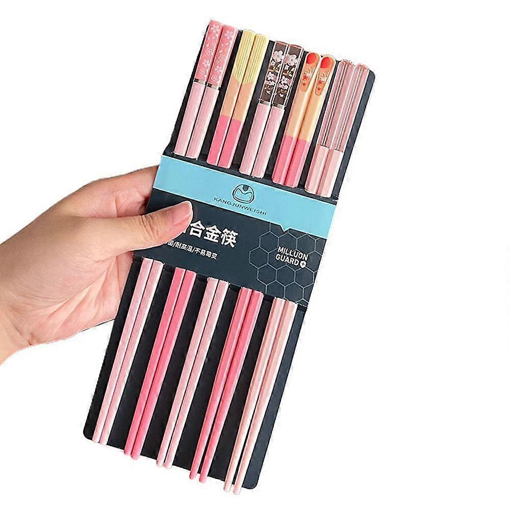 Hariumiu Chopsticks Set 5 Pairs Reusable Plastic Chopsticks Bpa-free Dishwasher