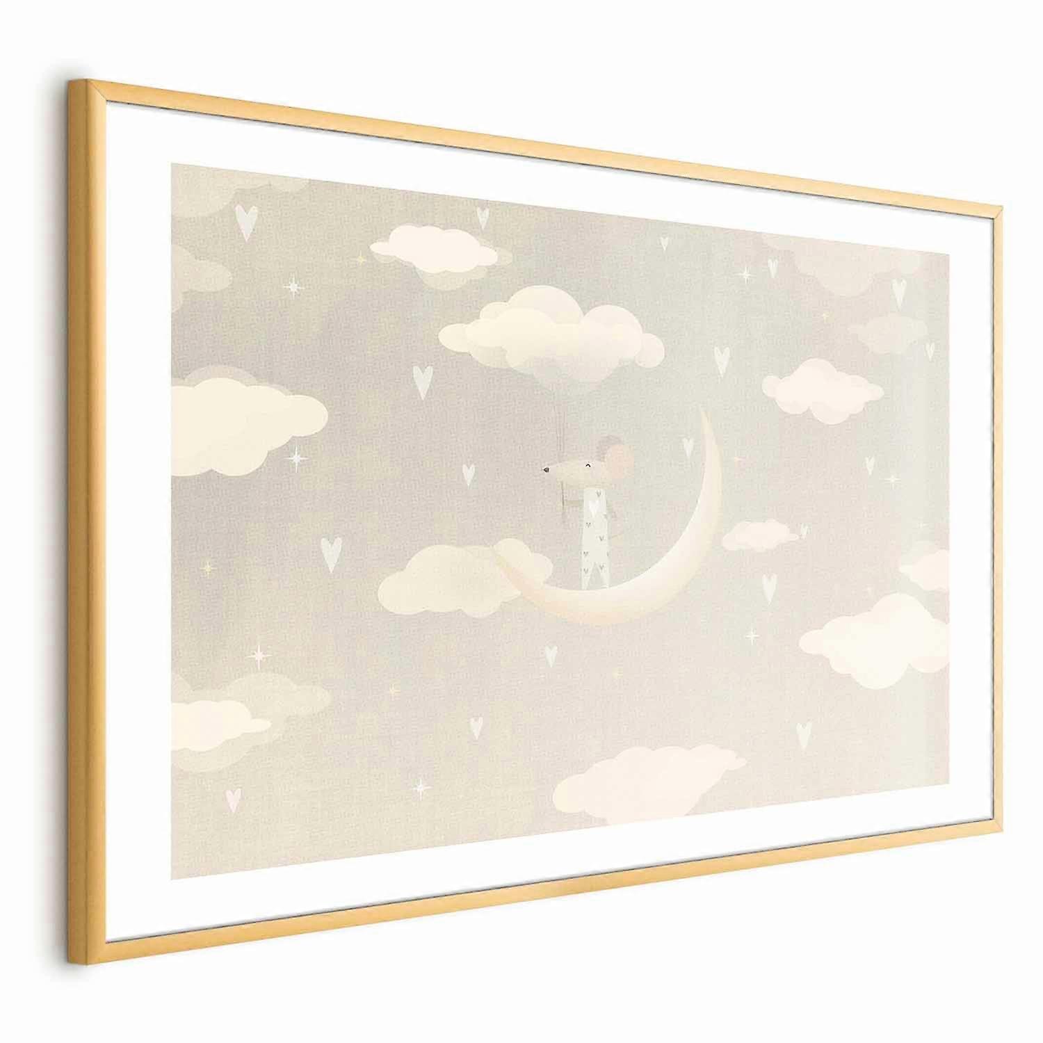 Poster - Maus auf dem Mond