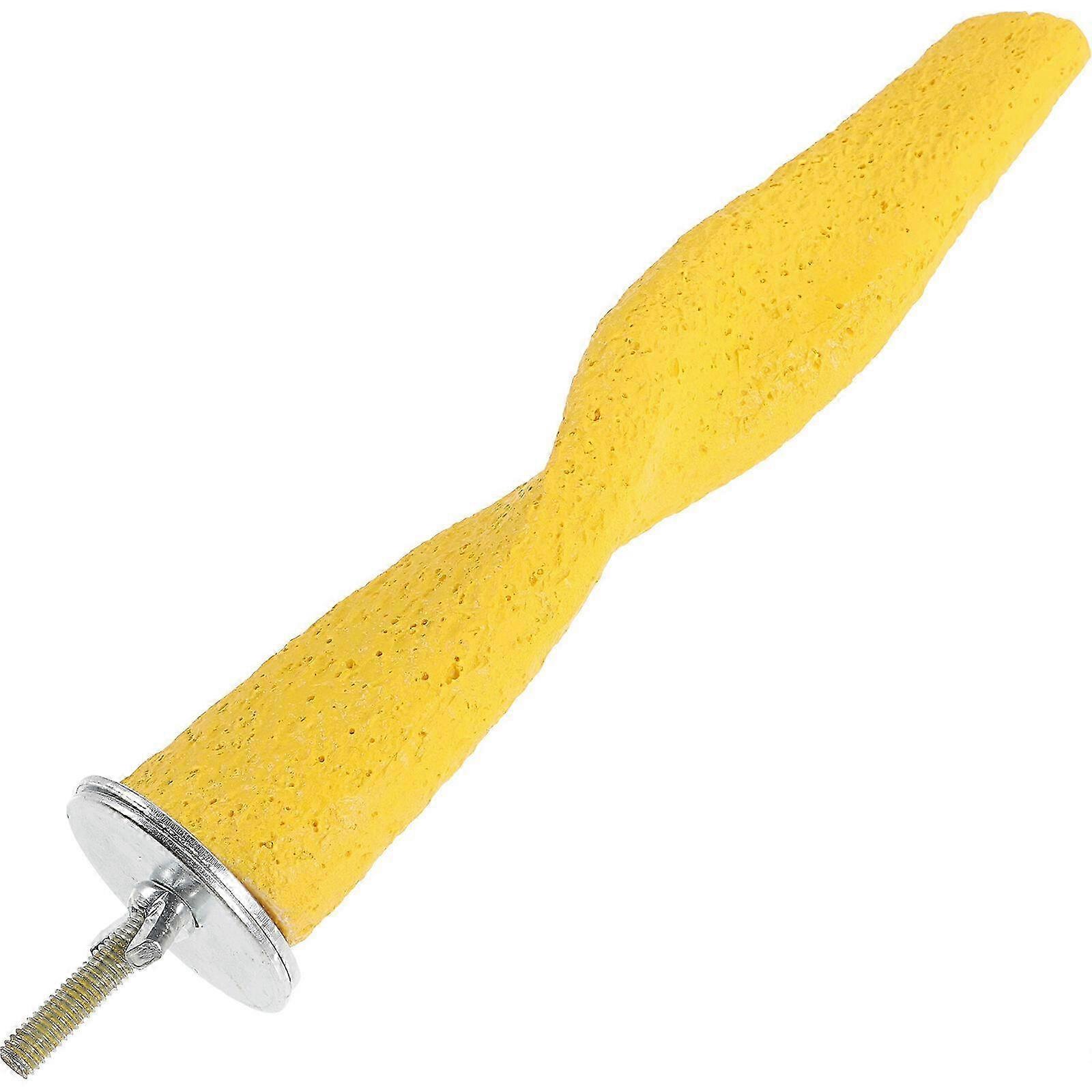 Parrot Stand Cage Perch Pole Accessory 20X2.8cm Yellow
