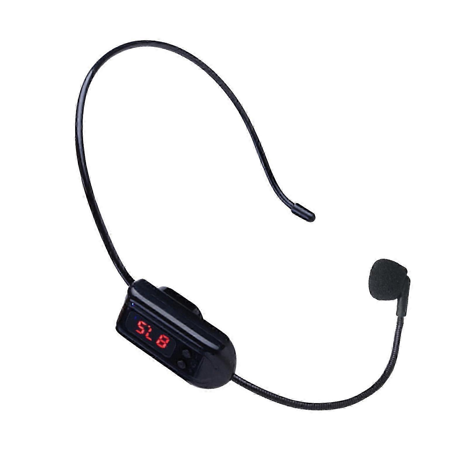 Wireless Microphone Head-mounted High Sensitivity Portable FM Transmitter Headset Megaphone Radio Mic for Tour Guide