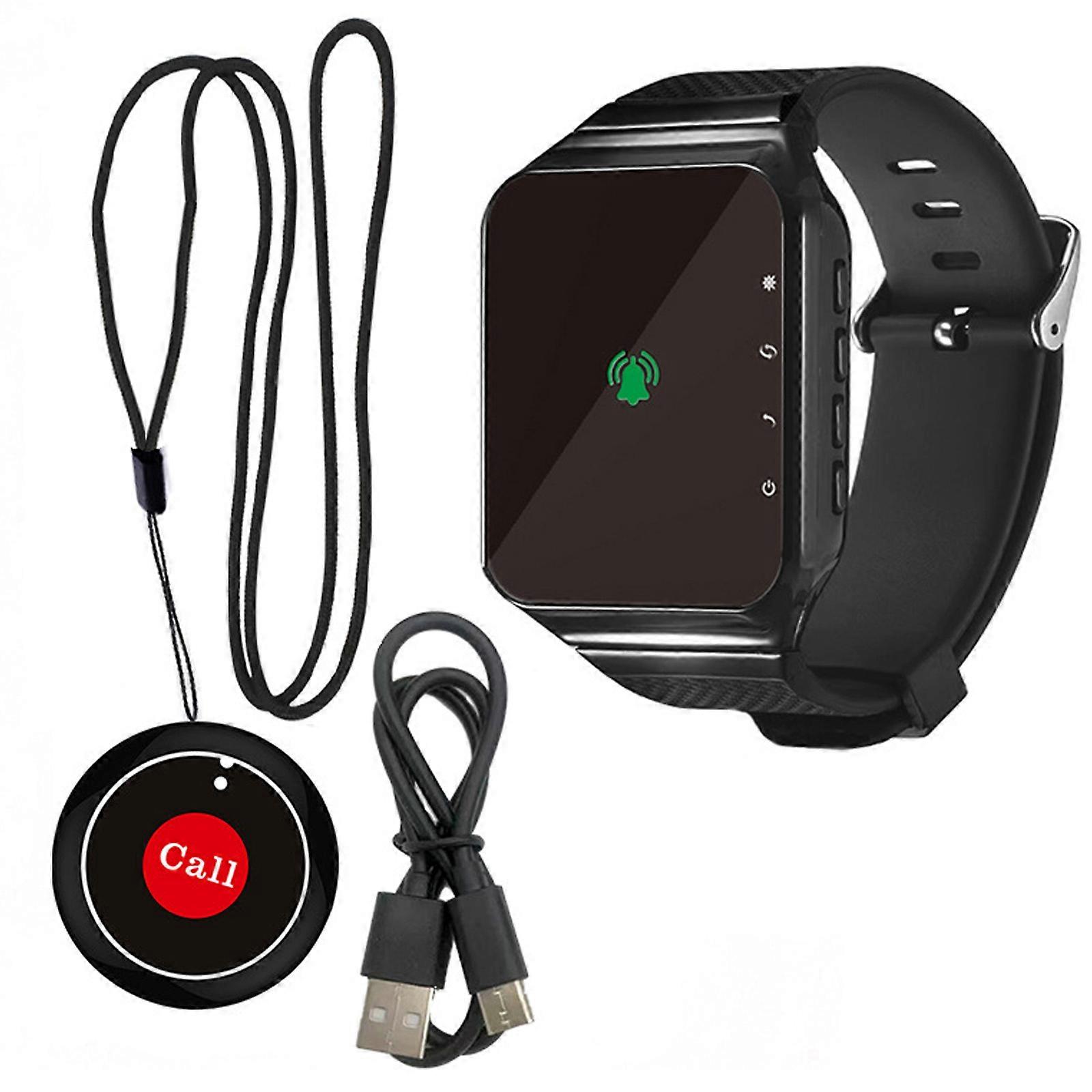 Shockproof Wireless Call Wrist Device with LED Display Waiter Calling System Watch Receiver for Hospital School Use