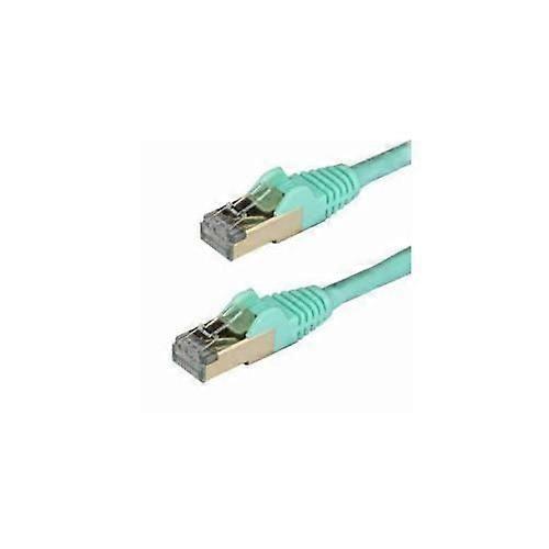 StarTech CAT6a patch cord [1.5 m] without hook - RJ45 patch cable - Turquoise (Cable - Aqua CAT6a Cable 1.5 m) -