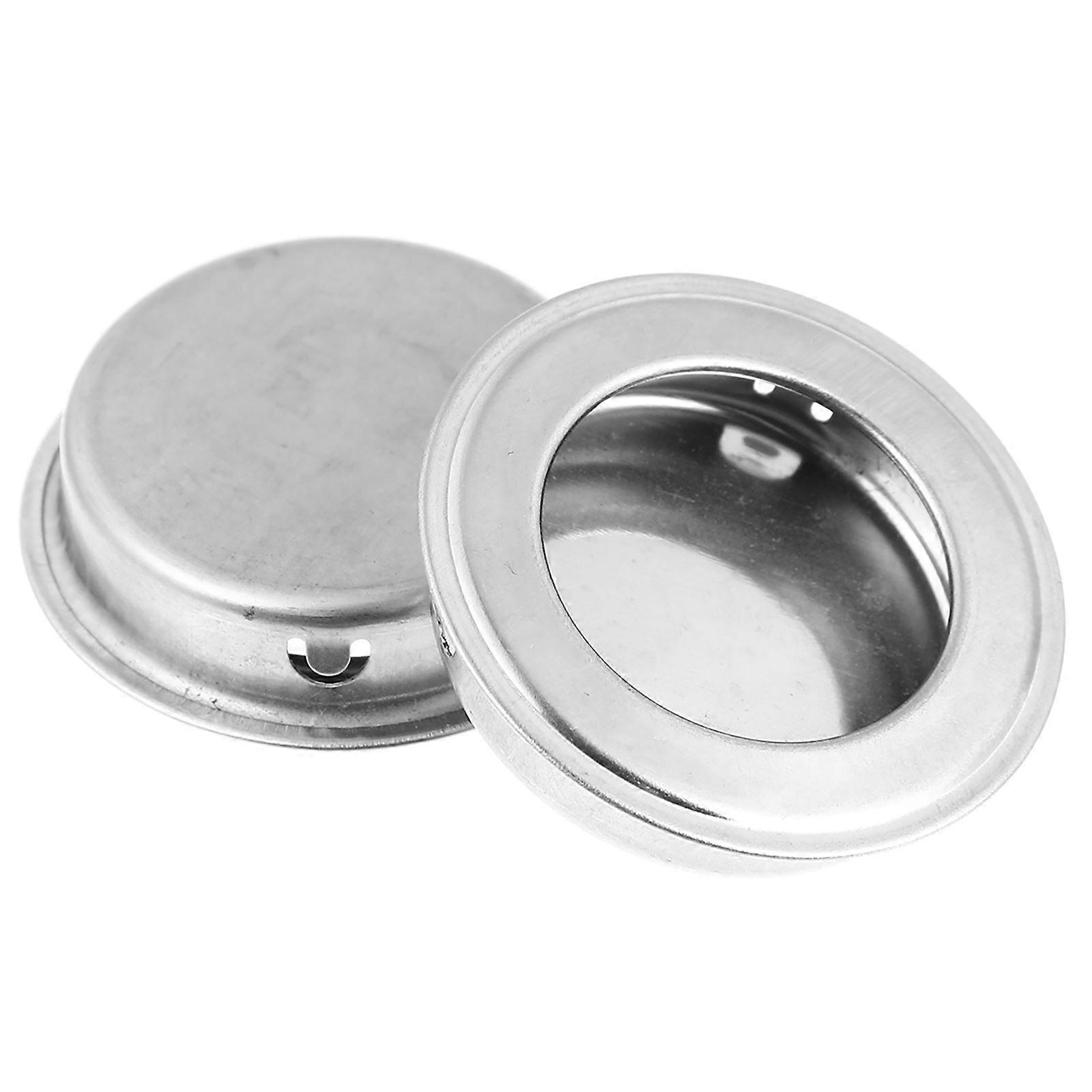 Hidden Door Handles for Home Use Durable Stainless Steel Silver Color Easy to Install 2 Pieces