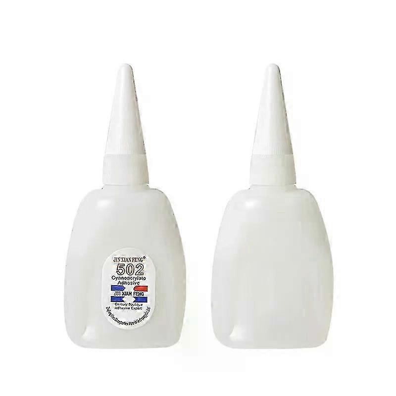 502 Super Glue Instant Quick-drying Cyanoacrylate Adhesive Leather Rubber Wood Metal Strong Bond Liquid Glue Tool - 2 Pack