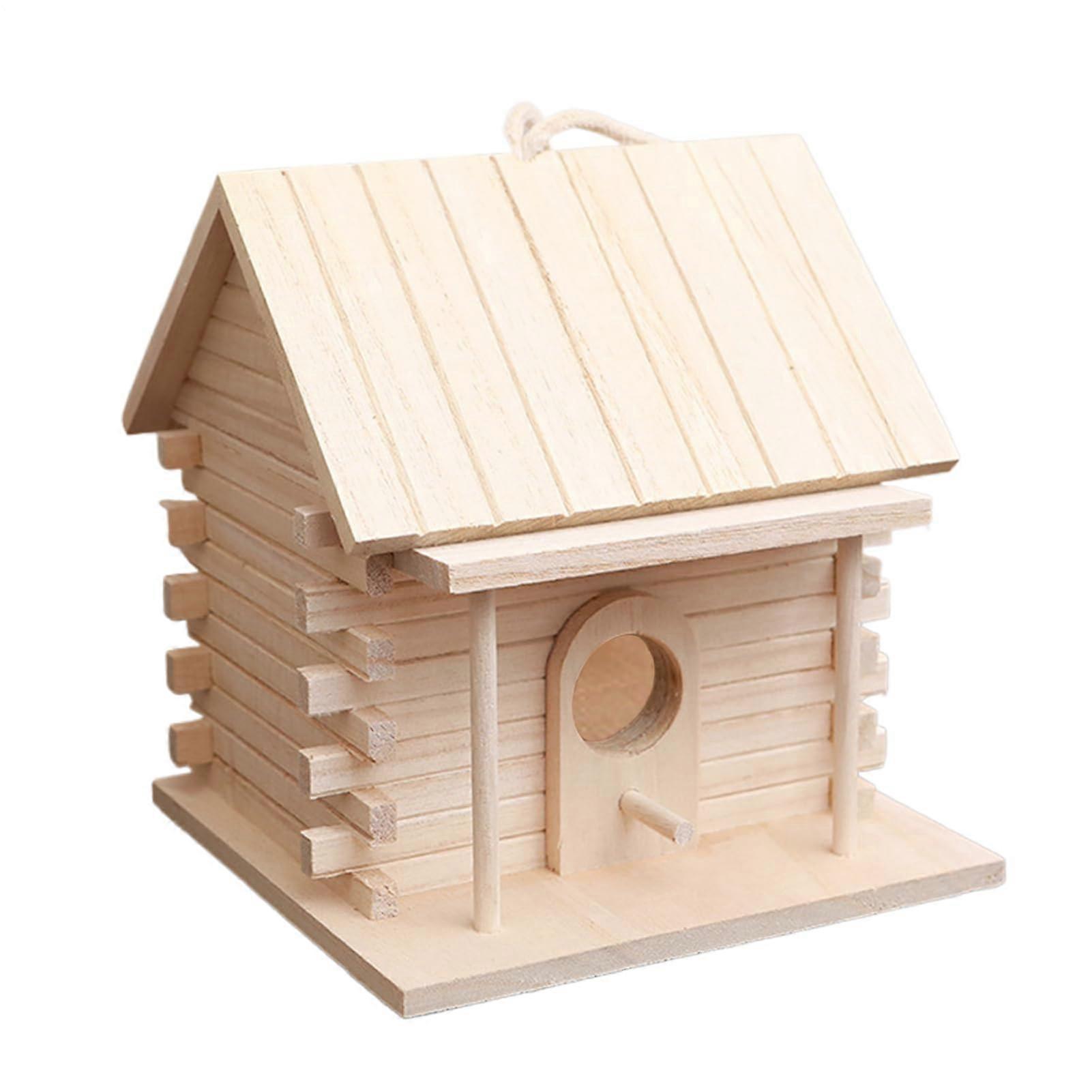 Wooden Bird House for Outdoor Use, Wooden Bird Houses Outdoor Bird Cage for Hanging Decorative Replica Box, Bird House for the Trunk