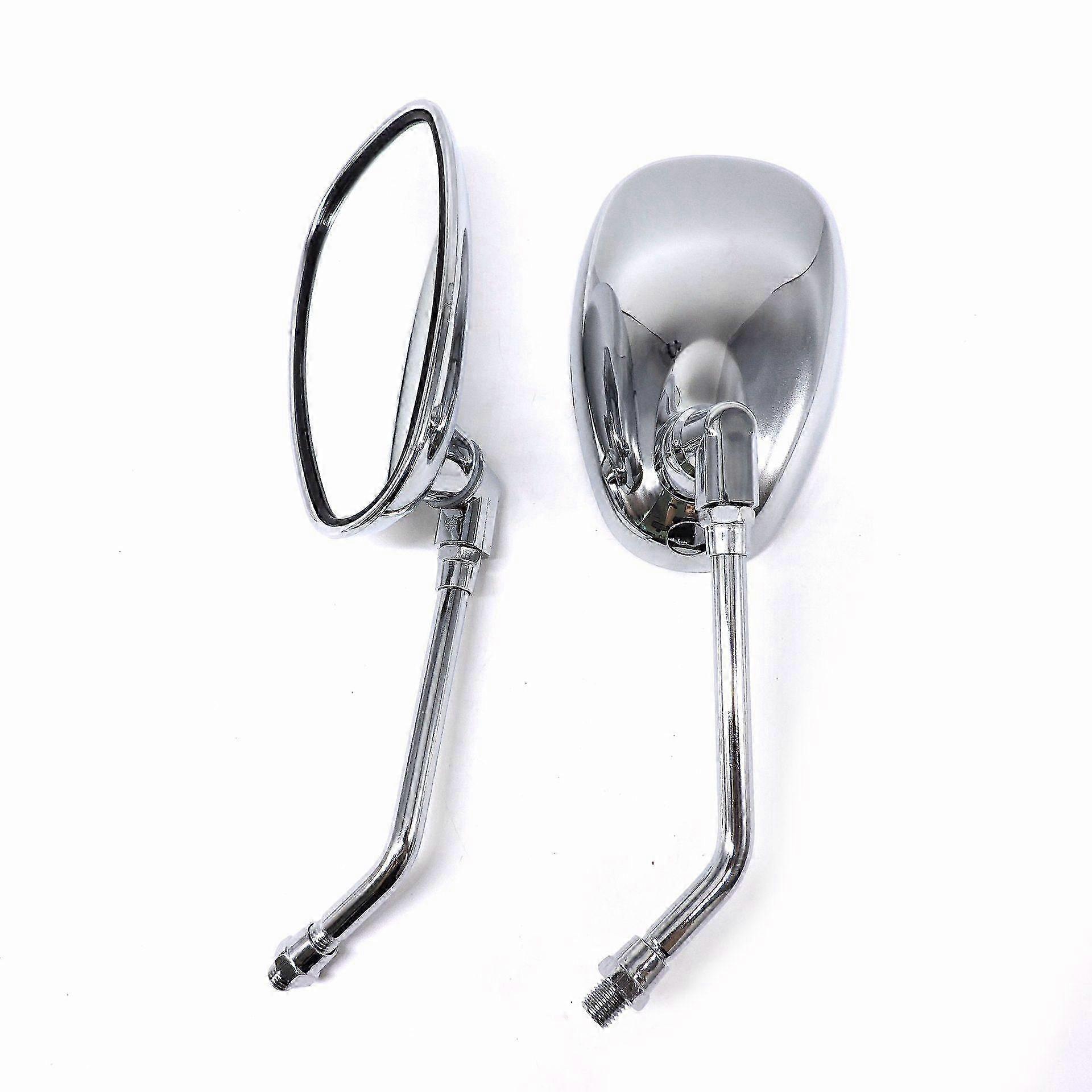 Universal 10mm Chrome Side Mirrors for Motorcycles, Compatible with Various Motorcycle Models for Enhanced Rear View