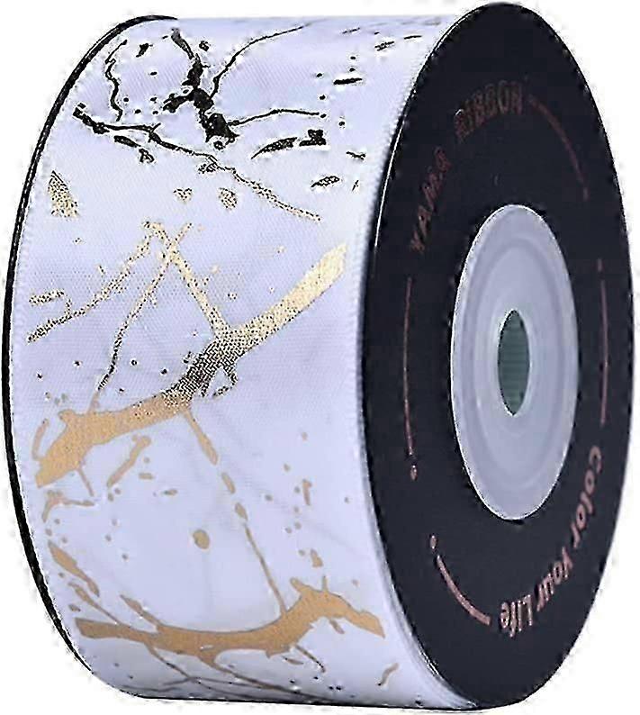 Satin Ribbons, Marble Pattern String Rope,Printed Gold Foil(10 yards)