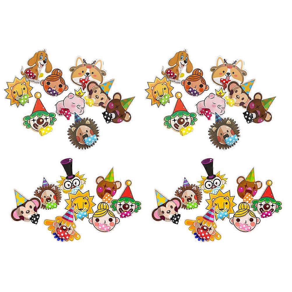 Kids Party Favors Paper Blower Whistle Toy for Children Multi-colored 8X5X4CM Atmosphere Creation 40Pcs
