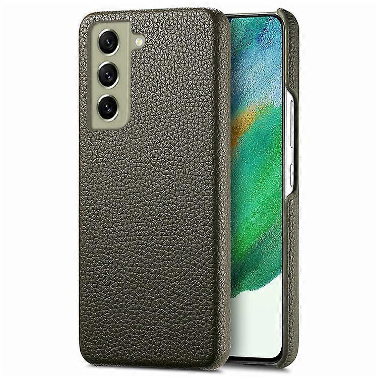 Y1 Compatible For Samsung Galaxy S21 FE 5G Case Anti-Scratch Litchi Texture PU+PC Phone Cover