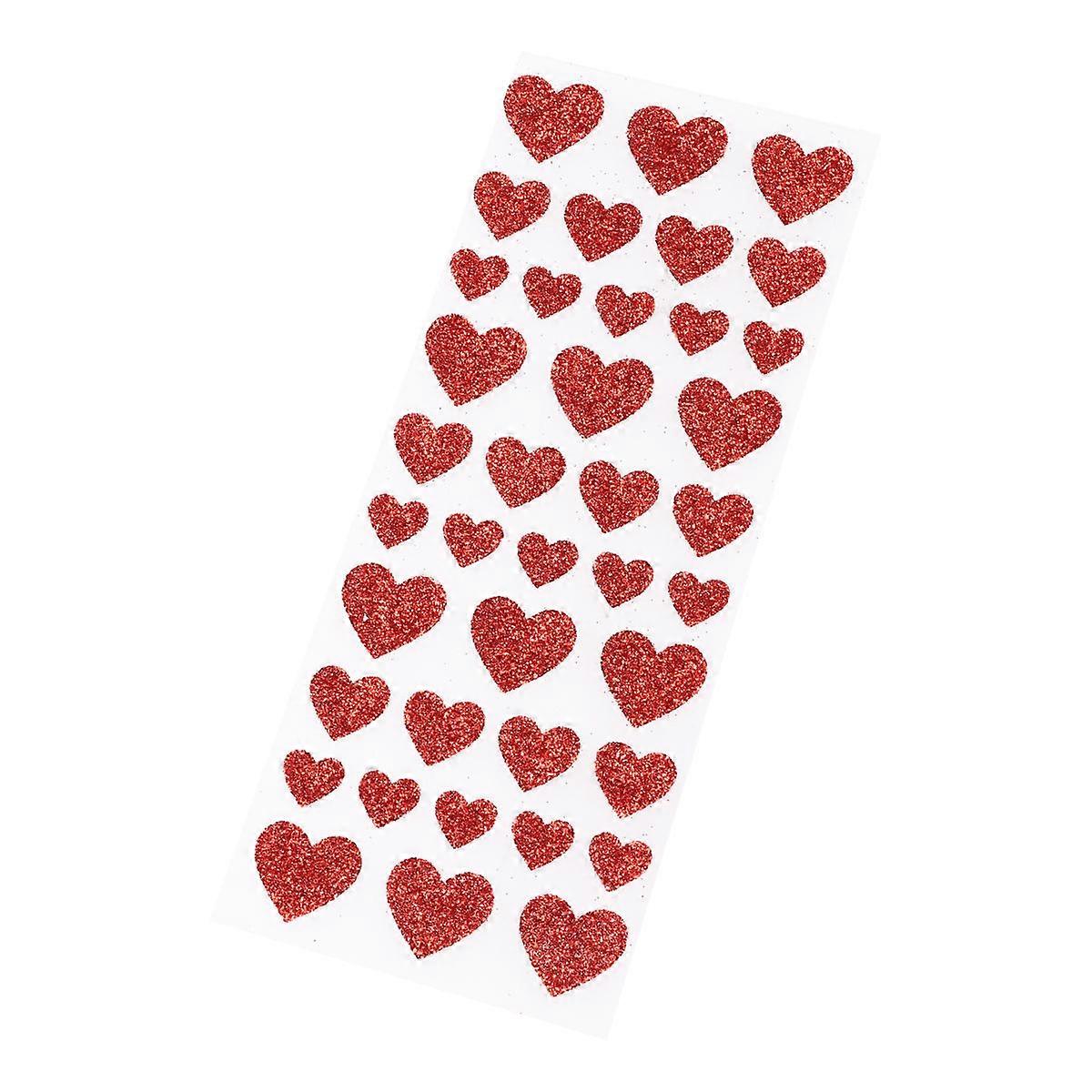Creative Heart Stickers Glitter Decoration For Valentines Party Diary Albums Envelopes 3Sheets
