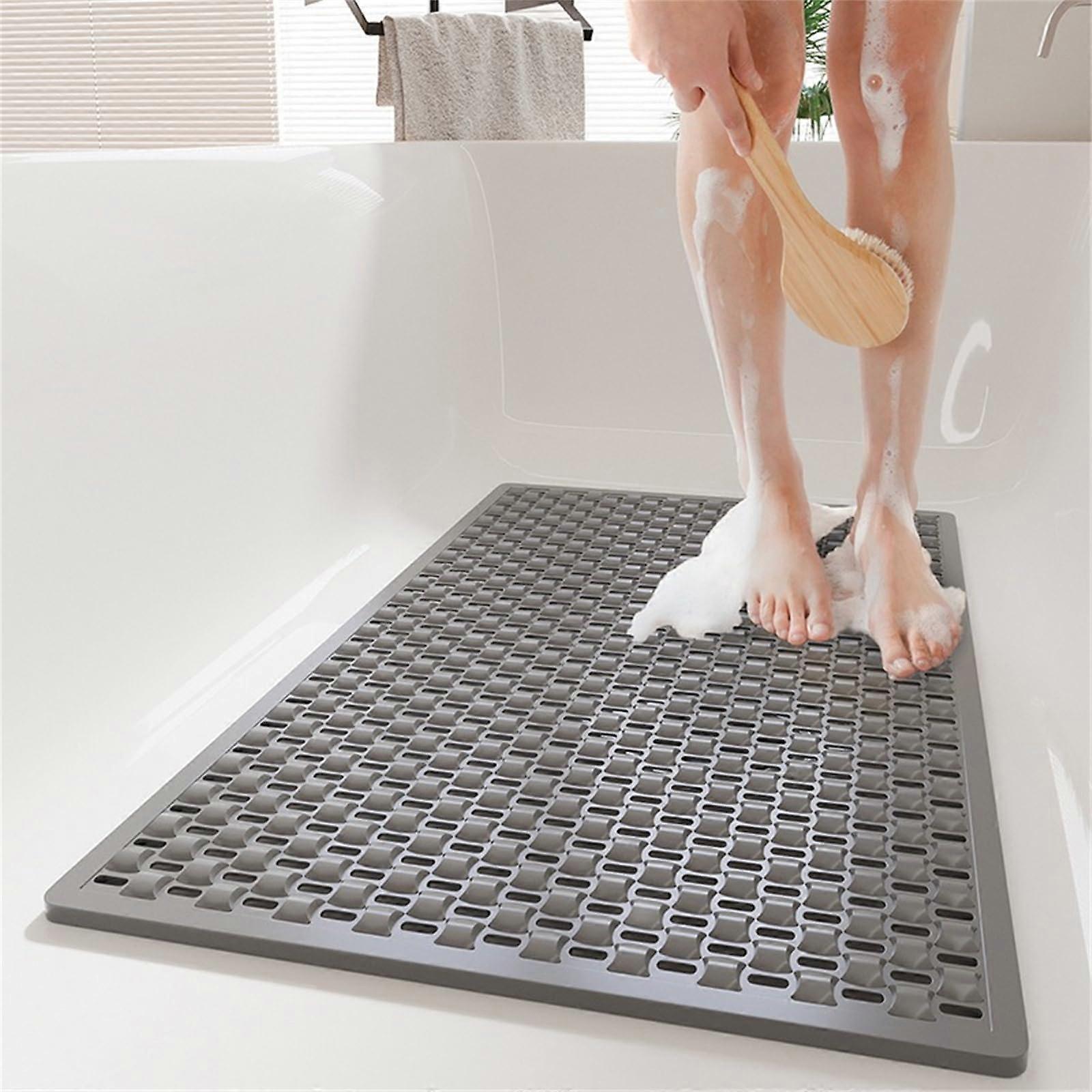Bath Shower Mat, NonSlip, Soft TPE for Home, Odourless, Strong Suction, Safe for Elderly and