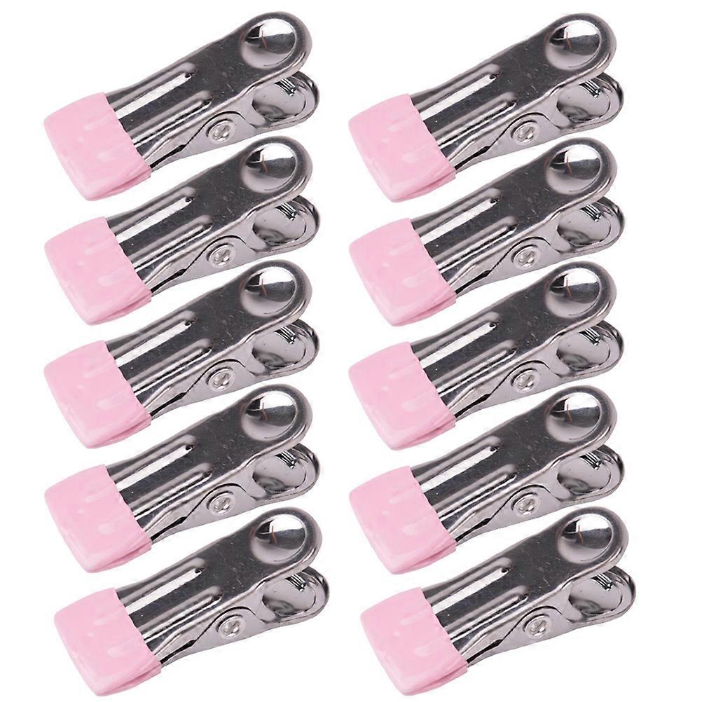 Garment Clips Multifunctional Metal Clothes Hanger Accessories Pink Windproof Drying 10Pcs