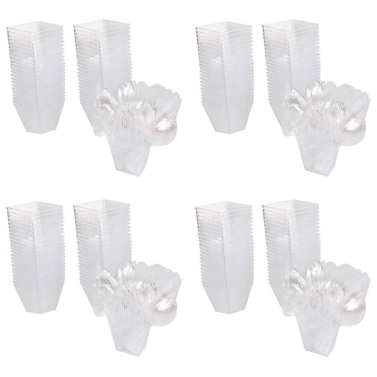 Pack of 50 Dessert Cups with Spoons, 60Ml Dessert Bowls Set, Reusable