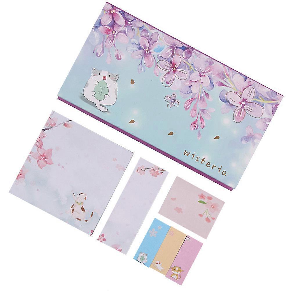 Note Stickers Pads Stylish Sticky Notepads Rectangular Multi-Colored 19.50x10.00x2.00CM Repeated Sticking 1 Set