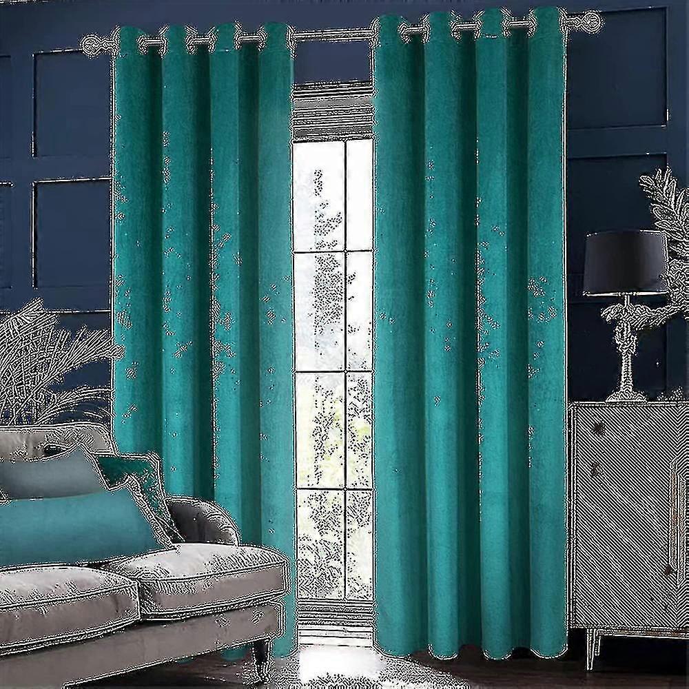 Luxury Thermal Insulated Drapes Thick Solid Living  Efficient Blackout Curtain