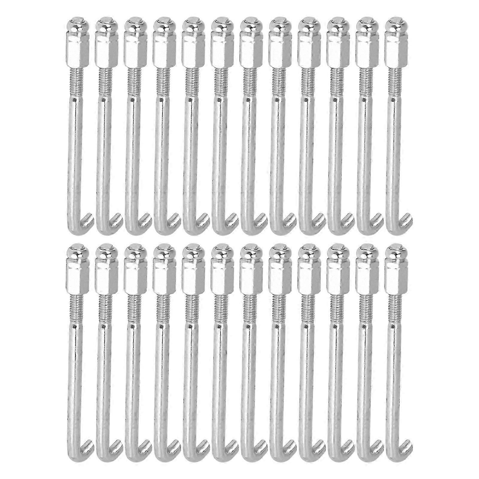 24PCS Banjo Bracket Hook Silver Metal Wear Resistant Banjo Hooks Set Accessory for Replacement