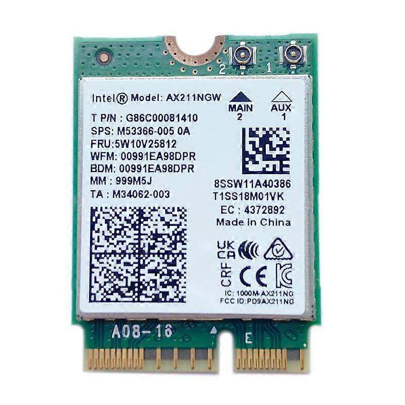 Intel AX211NGW Tri Band 2,4G/5G/6 GHz WI-FI 6E Wireless Wifi Karte Netzwerkadapter BT 5.3 Intel AX211