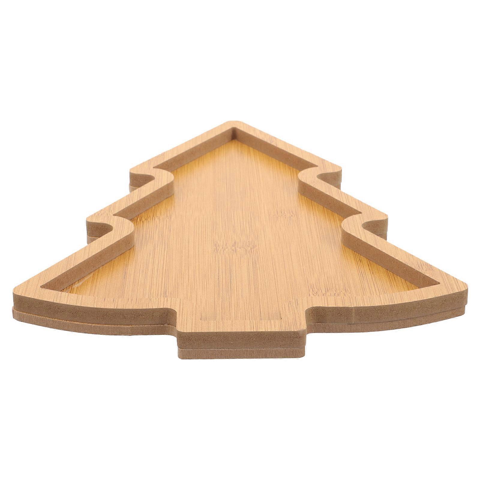 Wooden Christmas Tree Serving Tray for Snacks, Appetizers, Fruit, and Nuts – Festive Holiday Party Platter for Family Gatherings, Picnics, and Home