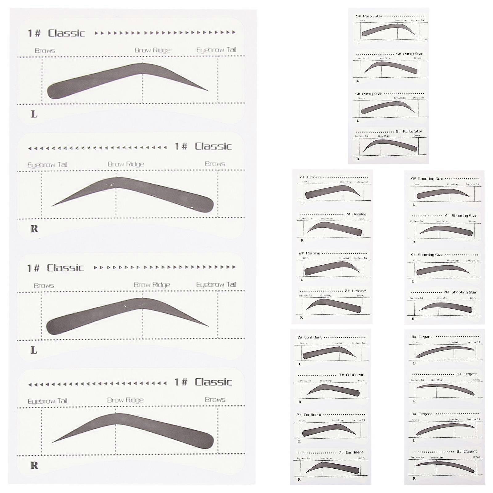 6pcs Disposable Eyebrow Stencils Set Versatile Makeup Templates for Women, Easy Apply Stickers for Home & Salon Use