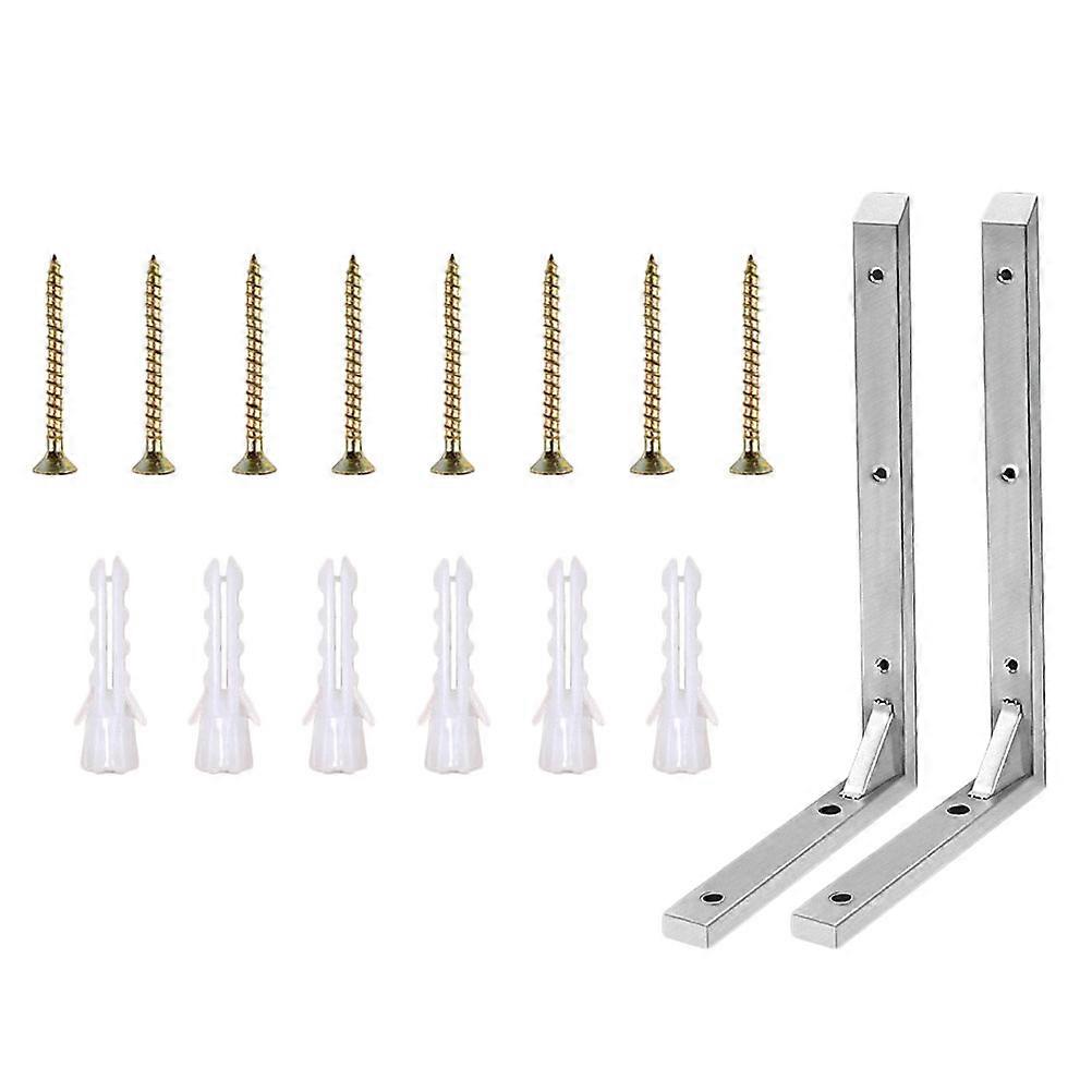 Sturdy Wall Shelf Brackets Made of Stainless Steel for Supporting Shelves 1 Set Silver
