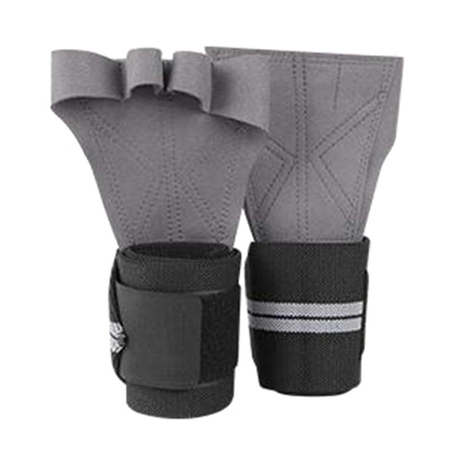 Fitness Studio Gloves Unisex Wrist Support Non-Slip Palm-Fingerless Grip for Weightlifting Training