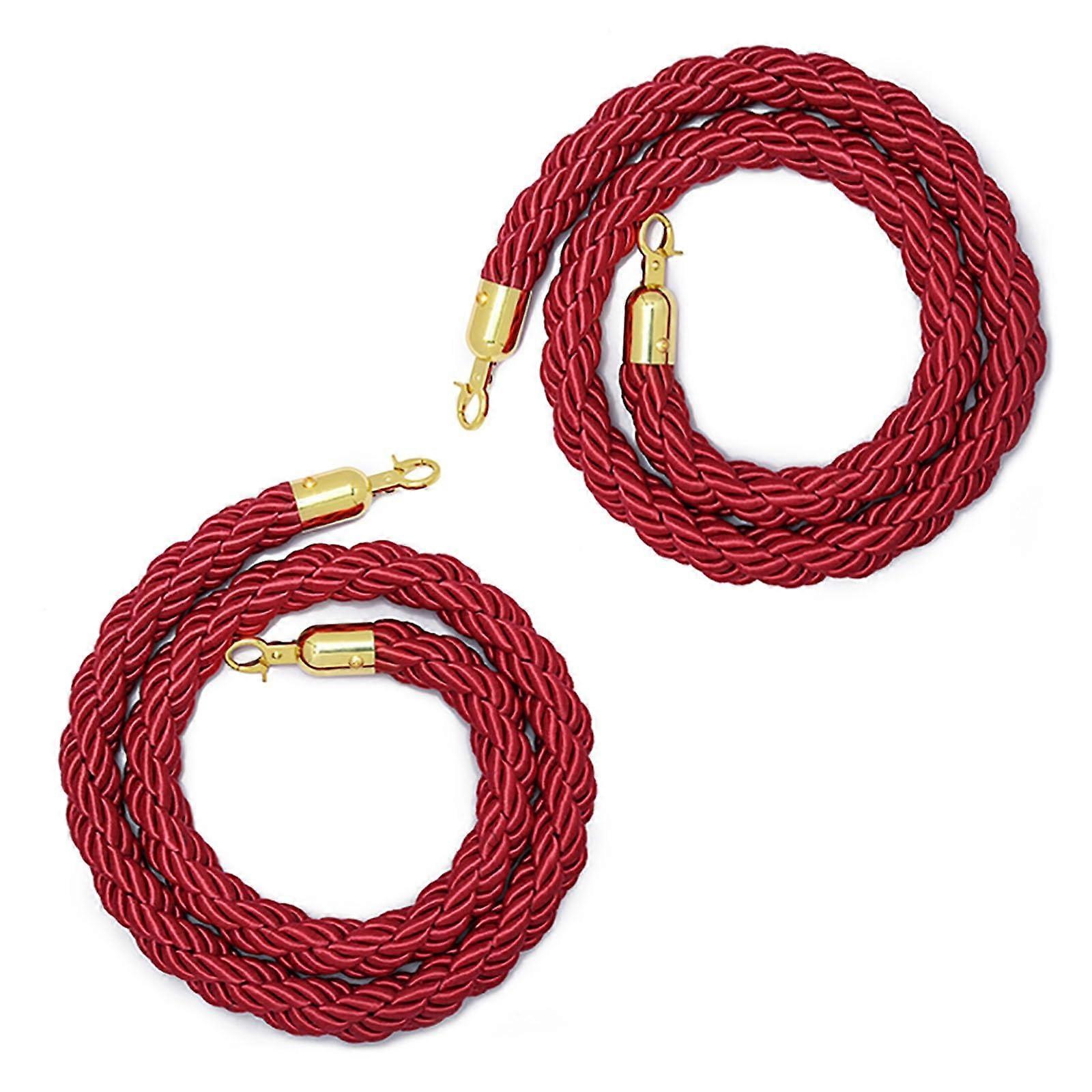 Barrier Ropes with Gold Hooks 120380CM Stake Cord for Carpet Shows/Art Display