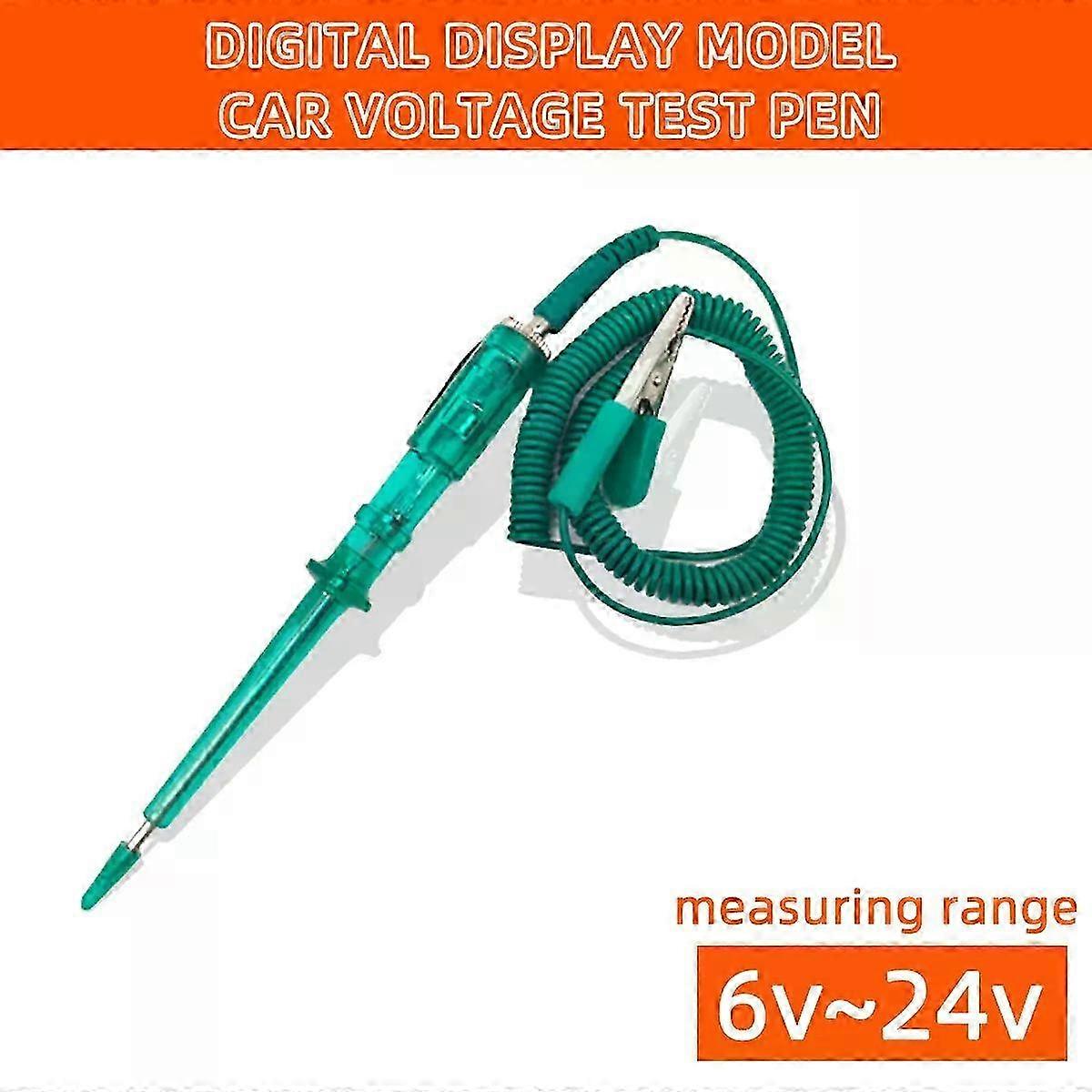 Automotive Voltage Circuit Tester Digital LED Long Probe Pen Bulb Diagnostics Tools for 6V 12V 24V 36V 70V DC
