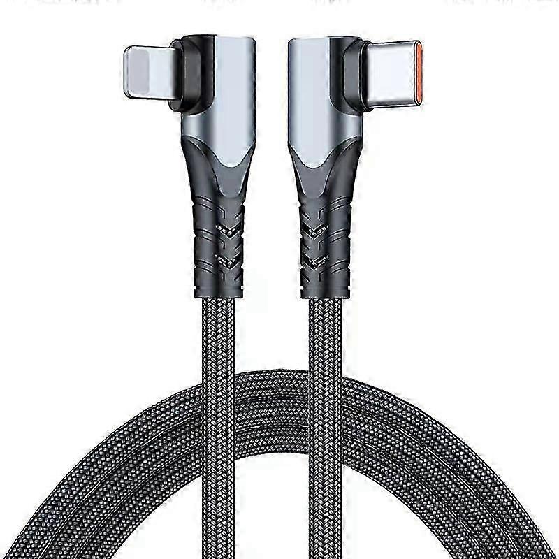 2m Dual Right Angle Type-C to Lightning Data Cable PD 20W Fast Charging Cord for Certain Brands