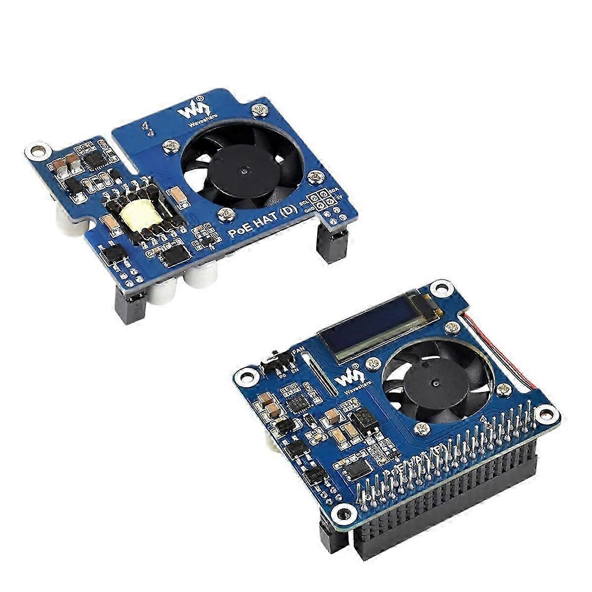 Cooling Fan Expansion Board for Pi 3B 4B with Power Over Ethernet Capability, Compatible with Poe Hat 802.3af and Gpio