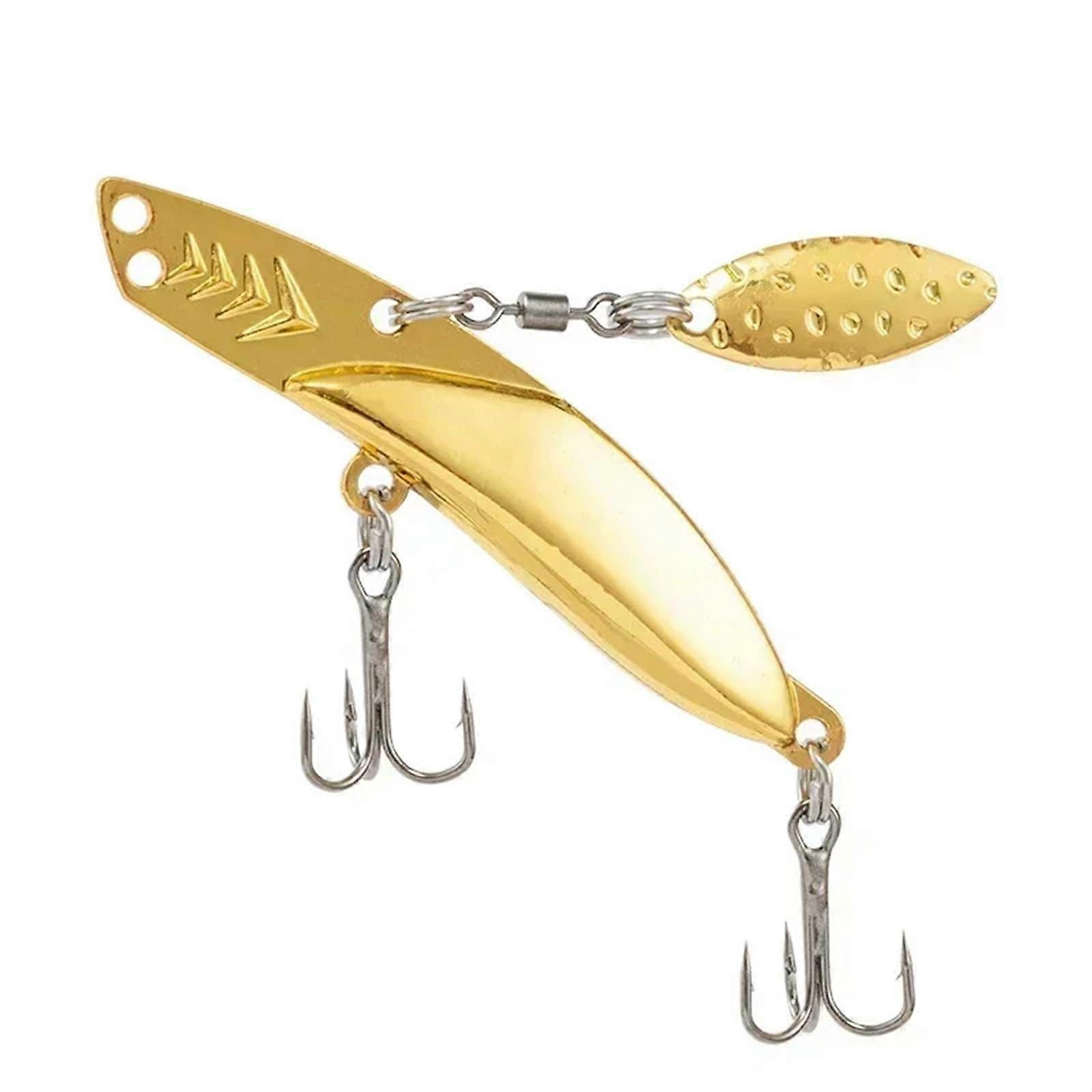 Fishing Lure Vibration Metal Sinking Spinner Spoon Hard Bait 10g 15g 20g Gold Color Artificial Sequins Bait